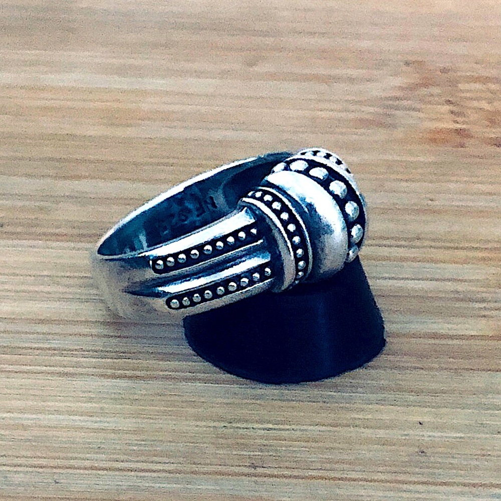 $48  Estate Designer Ring  Sterling Silver  Size 8  Marked NF 925 THAILAND - Picture 6 of 10